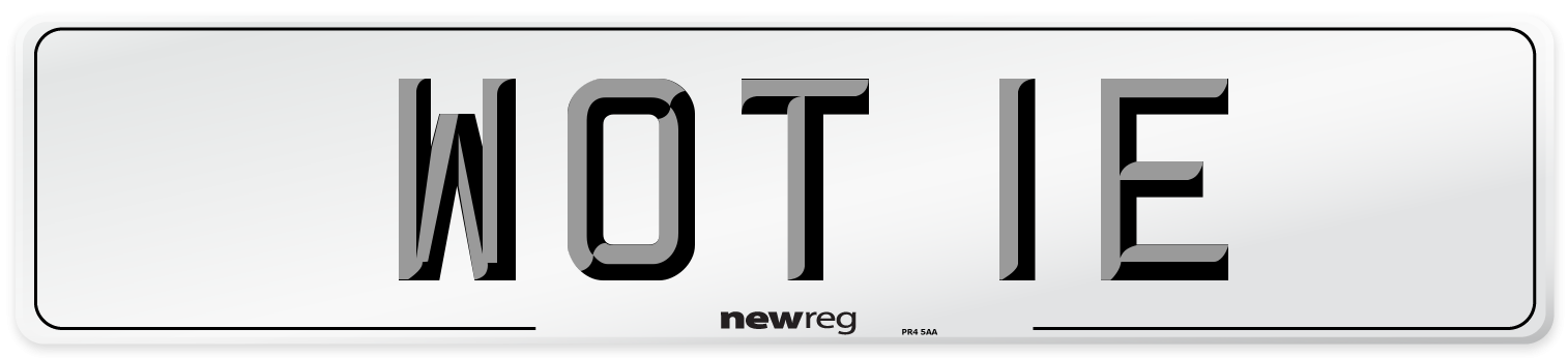 WOT 1E Number Plate from New Reg